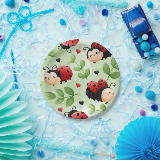 Assiettes En Carton Plaques de Ladybug mignonnes (Fête)