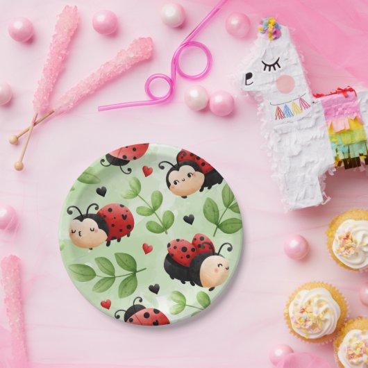Assiettes En Carton Plaques de Ladybug mignonnes (Fête)
