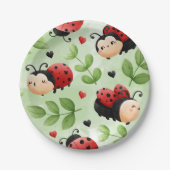 Assiettes En Carton Plaques de Ladybug mignonnes (Devant)