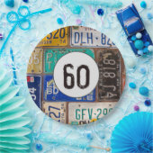 Assiettes En Carton Plaques de licence rouillées 60e anniversaire (Fête)