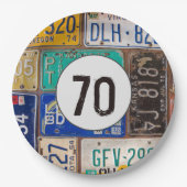 Assiettes En Carton Plaques de licence rouillées 70e anniversaire (Devant)
