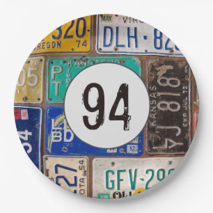 Assiettes En Carton Plaques de licence rouillées 94e anniversaire