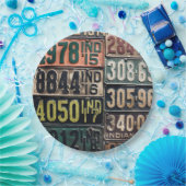 Assiettes En Carton Plaques de licence vintages (Fête)