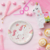Assiettes En Carton Plaques de licorne, Arcs-en-ciel, Fleurs, Fête (Fête)