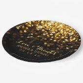 Assiettes En Carton Plaques de Mariage Glam Gold Black Hollywood Glitz (Angle)