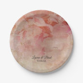 Assiettes En Carton Plaques de mariage vidées florales (Devant)