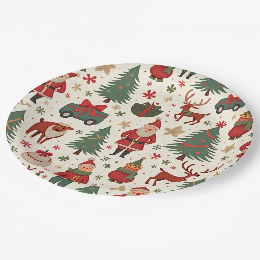 Assiettes En Carton Plaques de Noël (Angle)