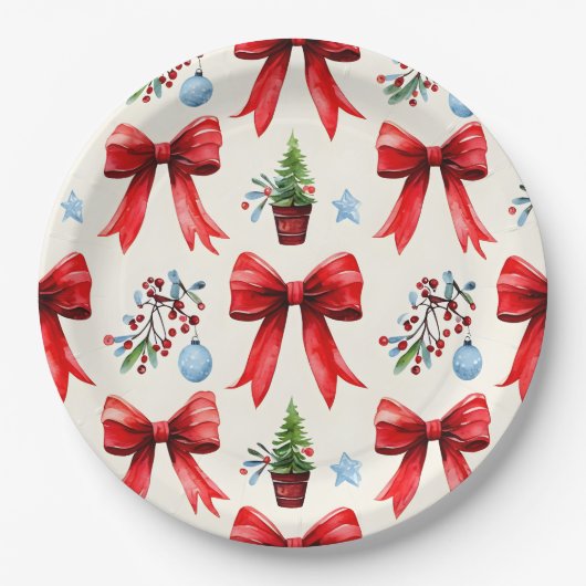 Assiettes En Carton Plaques de Noël Coquette (Devant)