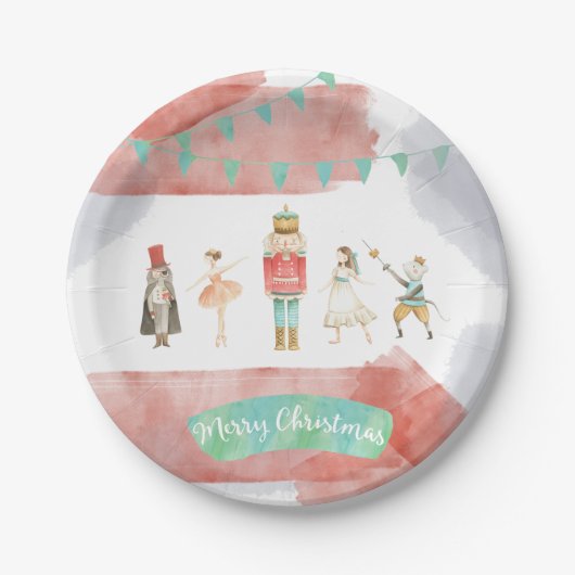 Assiettes En Carton Plaques de Noël de Nutcracker (Devant)