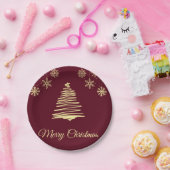 Assiettes En Carton Plaques de Noël en or et en Bourgogne (Fête)