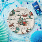 Assiettes En Carton Plaques de Noël Retro Western Père Noël (Fête)