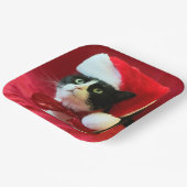 Assiettes En Carton Plaques de Noël Tuxedo Cat (Angulaire)