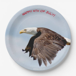 Assiettes En Carton Plaques de papier 4 juillet avec aigle chauve
