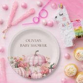 Assiettes En Carton Plaques de papier à Baby shower de Citrouille rose (Fête)