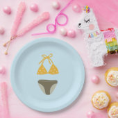 Assiettes En Carton Plaques de papier à billes de piscine vert et or (Fête)