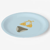 Assiettes En Carton Plaques de papier à billes de piscine vert et or (Angle)