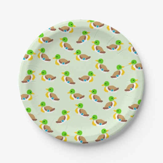 Assiettes En Carton Plaques de papier à canards verts (Devant)