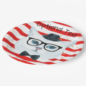 Assiettes En Carton Plaques de papier à chapeau à rayures rouges et bl (Angle)