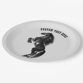 Assiettes En Carton Plaques de papier à cheval noir sauvage dressées T (Angle)