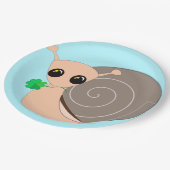 Assiettes En Carton Plaques de papier à escargot Lucky - personnalisab (Angle)