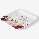 Assiettes En Carton Plaques de papier à Fête des mariées de Boho Burgu (Angulaire)