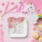 Assiettes En Carton Plaques de papier à Fête des mariées fleurie Sprin (Fête)