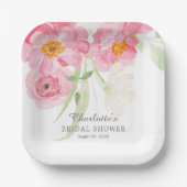 Assiettes En Carton Plaques de papier à Fête des mariées fleurie Sprin (Recto)