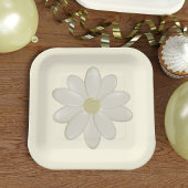 Assiettes En Carton Plaques de papier à fleurs cuites en crème pâle