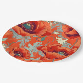 Assiettes En Carton Plaques de papier à fleurs de pavot (Angle)