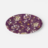 Assiettes En Carton Plaques de papier à fleurs de prune violette (Angle)