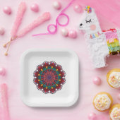 Assiettes En Carton Plaques de papier à fleurs Mandala (Fête)