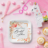 Assiettes En Carton Plaques de papier à fleurs orange (Fête)