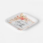 Assiettes En Carton Plaques de papier à fleurs orange (Angulaire)