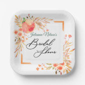 Assiettes En Carton Plaques de papier à fleurs orange (Recto)