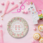 Assiettes En Carton Plaques de papier à gâteau en bois rustique et Fle (Fête)