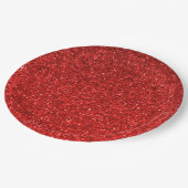 Assiettes En Carton Plaques de papier à parties scintillant rouge (Angle)
