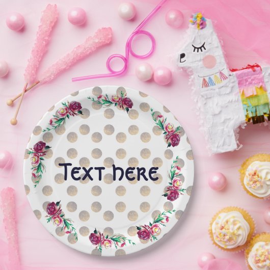 Assiettes En Carton Plaques de papier à pâte florale rustique (Fête)