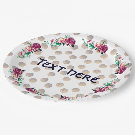 Assiettes En Carton Plaques de papier à pâte florale rustique (Angle)