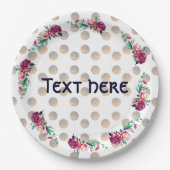 Assiettes En Carton Plaques de papier à pâte florale rustique (Devant)