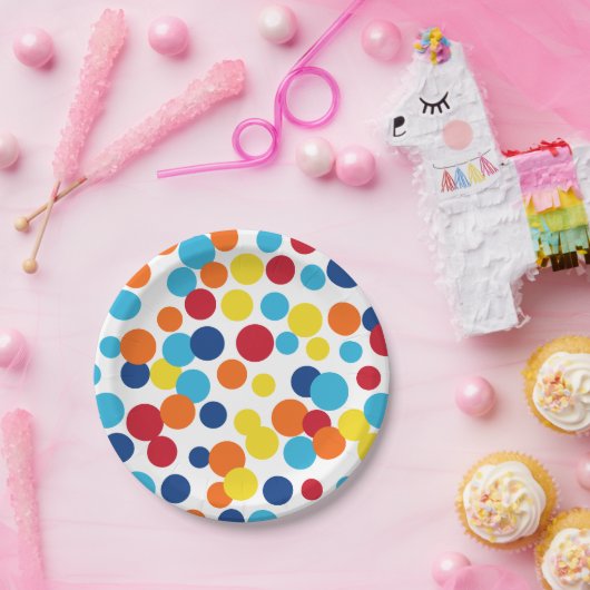Assiettes En Carton Plaques de papier à points d'anniversaire (Fête)