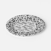 Assiettes En Carton Plaques de papier à points Polka noir et blanc (Angle)