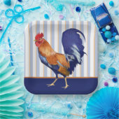 Assiettes En Carton Plaques de papier à rayures de coq (Fête)