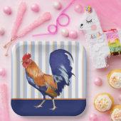Assiettes En Carton Plaques de papier à rayures de coq (Fête)