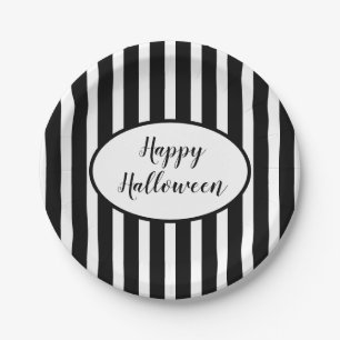 Assiettes En Carton Plaques de papier à rayures d'Halloween