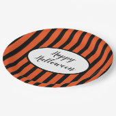 Assiettes En Carton Plaques de papier à rayures d'Halloween (Angle)