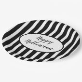 Assiettes En Carton Plaques de papier à rayures d'Halloween (Angle)
