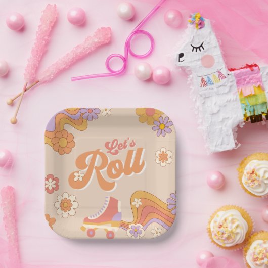 Assiettes En Carton Plaques de papier à roulettes super (Fête)