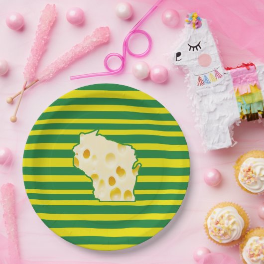 Assiettes En Carton Plaques de papier à tête vert et or (Fête)