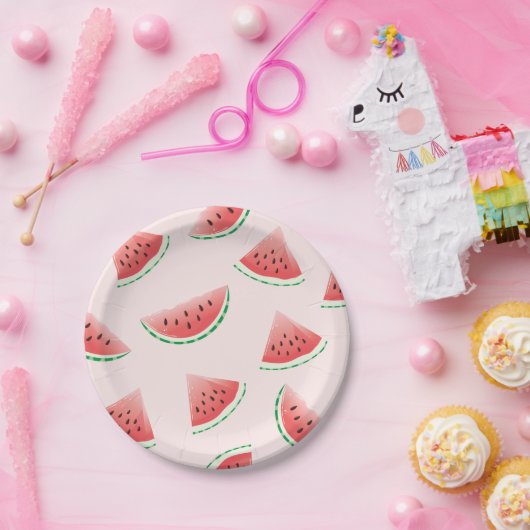 Assiettes En Carton Plaques de papier à thème de pastèque (Fête)