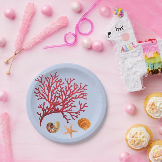 Assiettes En Carton Plaques de papier à thème de plage (Fête)